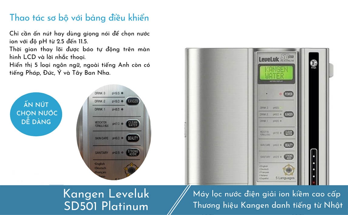 Cách sử dụng máy lọc nước ion kiềm Kangen SD501 Platinum Cách sử dụng máy lọc nước ion kiềm Kangen SD501 Platinum